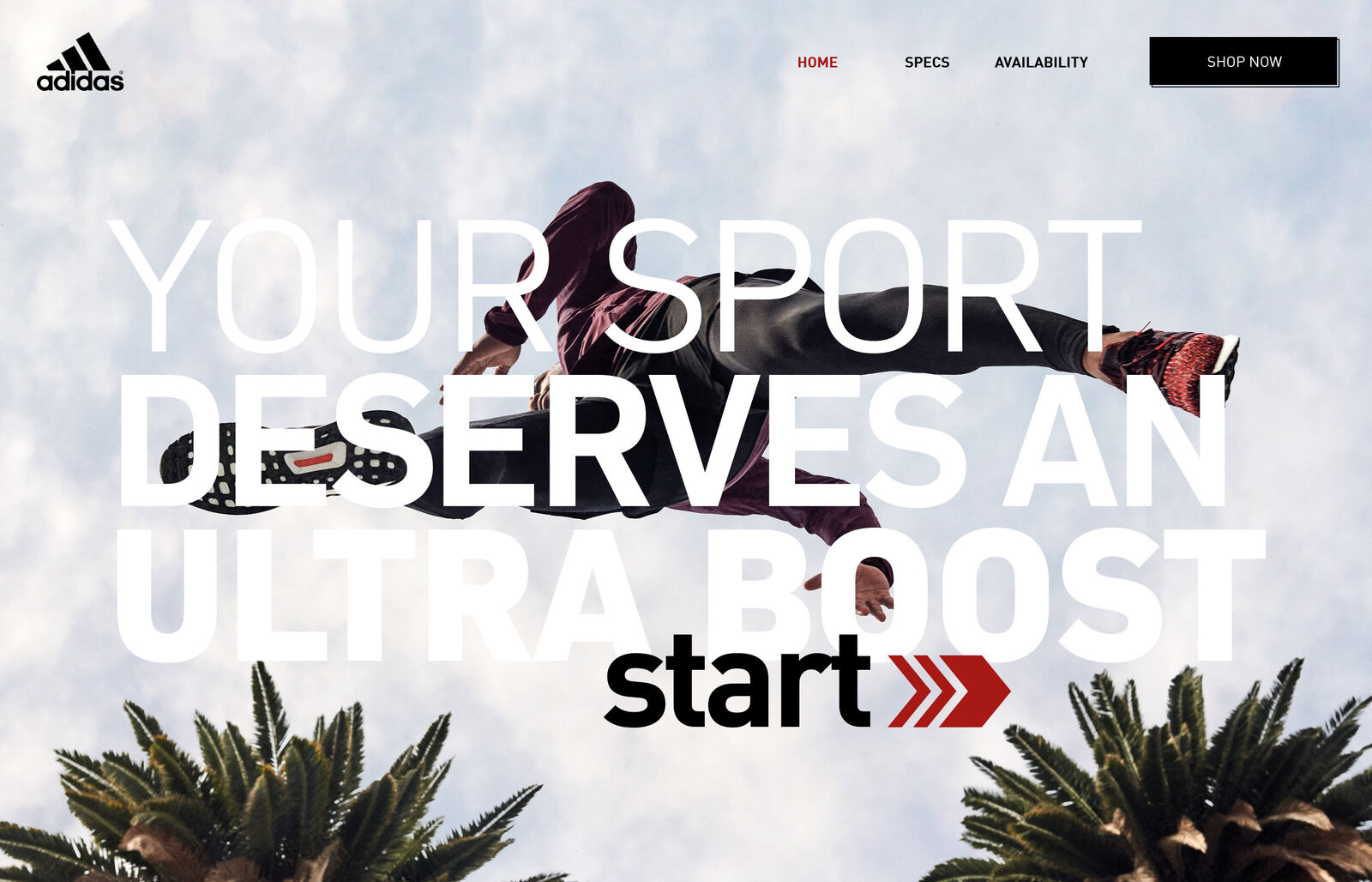 adidas Ultra Boost 4.0 microsite, desktop 1