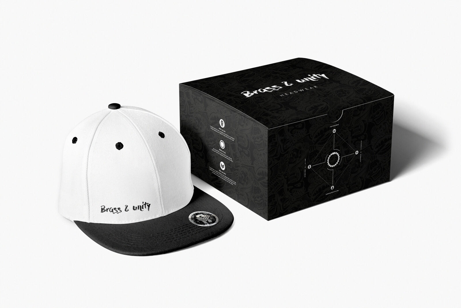 Brass & Unity swag design: caps