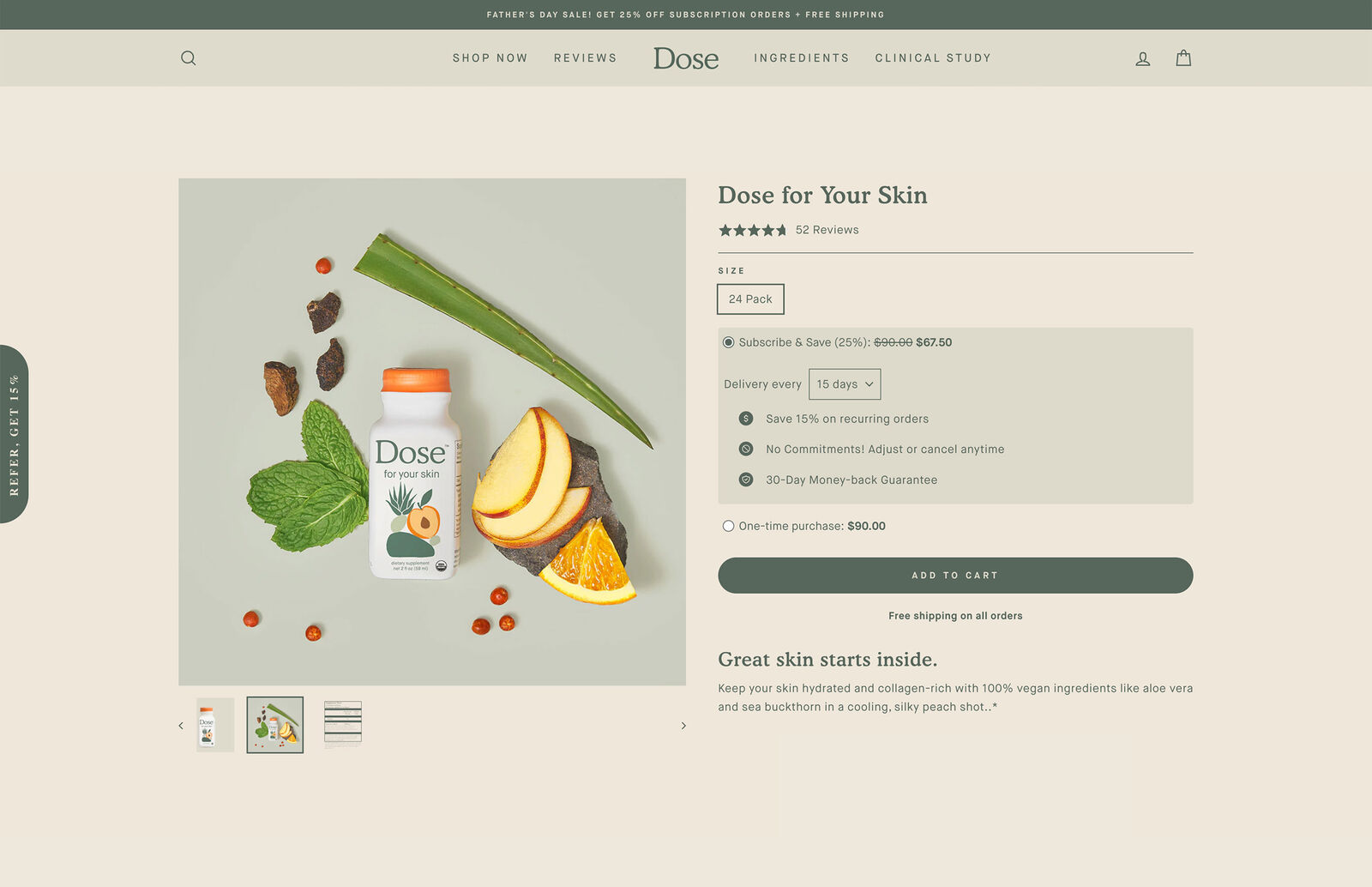 Dose ecommerce site 2